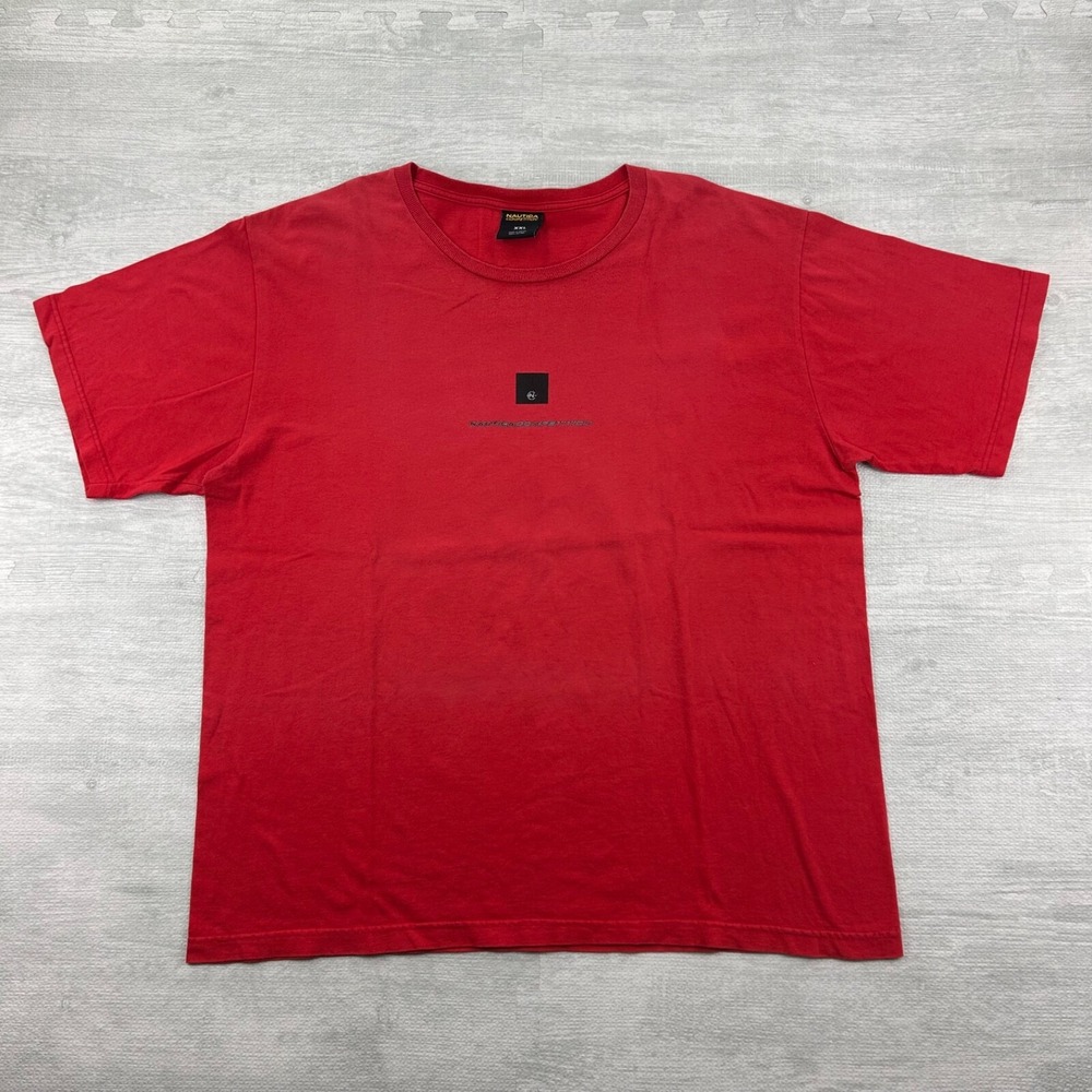 Vintage 90s Nautica Competition Shirt Size XXL Red Surfing